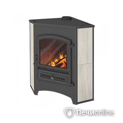 Печь-камин Этна (БКД) угловой беж. 9 кВт (150 кв.м) в Якутске