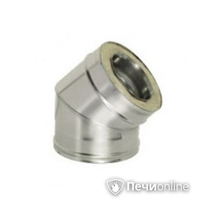Дымоход Дымок Колено 45° с изоляцией 0,8 мм. OТFR45 200/280 в Якутске