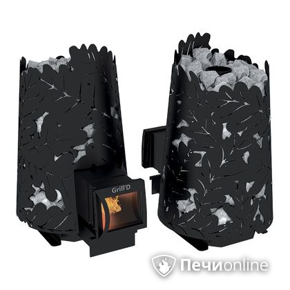Дровяная печь-каменка GrillD Dubravo 180 long black в Якутске
