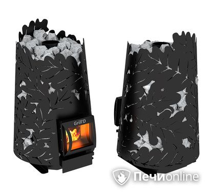 Дровяная печь-каменка GrillD Dubravo 180 short black в Якутске