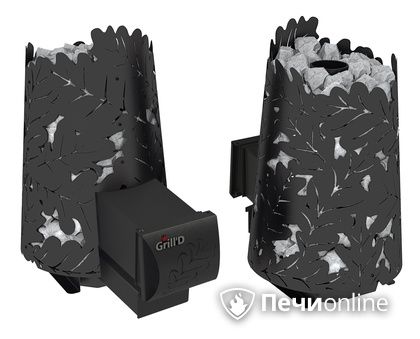 Дровяная печь-каменка GrillD Dubravo mini long black в Якутске