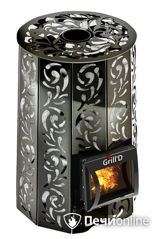 Дровяная печь-каменка GrillD Violet short Жадеит 80 в Якутске