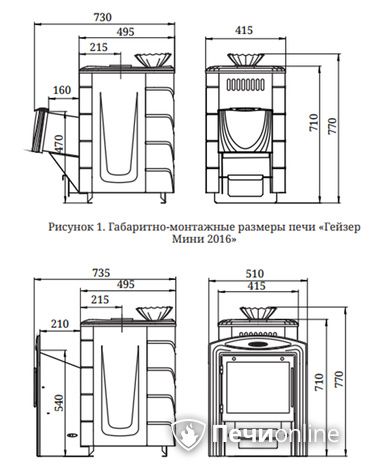 Дровяная банная печь TMF Гейзер Мини 2016 Carbon ДН КТК ЗК антрацит в Якутске