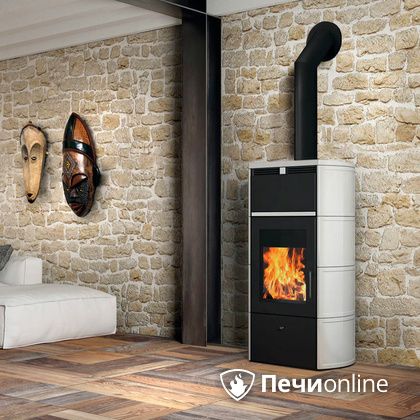 Печь-камин Edilkamin Flamma 24 kw V.A. Bianco Panna с Т/О в Якутске
