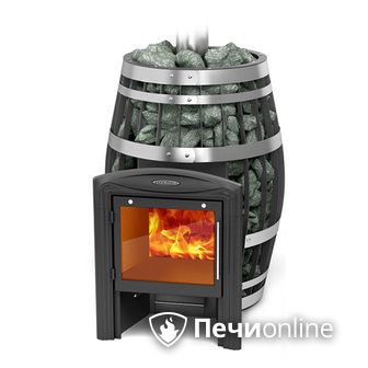 Дровяная банная печь TMF Саяны XXL 2015 Carbon Витра с закрытой каменкой и теплообменником в Якутске