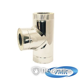 Дымоход УМК Сэндвич-тройник 90° D115х200 Н+Оц 10 мм 05 мм. по воде в Якутске