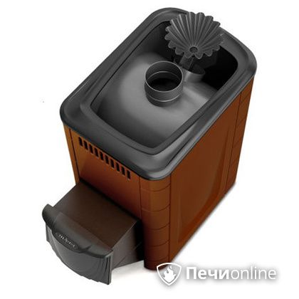 Дровяная банная печь TMF Ангара 2012 Carbon с закрытой каменкой дверь антрацит терракота в Якутске