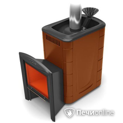 Дровяная банная печь TMF Гейзер 2014 Inox Витра  Терракота в Якутске