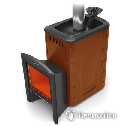 Дровяная банная печь TMF Гейзер 2014 Carbon Витра терракота в Якутске